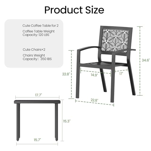 Peacock Blue Outdoor Bistro Set for 2 with Coffee Table R445