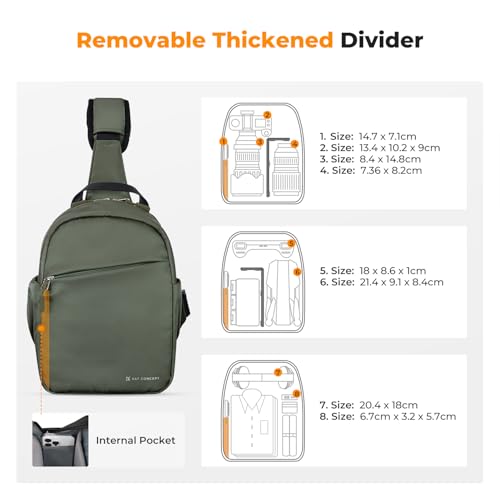 K&F Concept Camera Sling Bag Small Crossbody Shoulder Backpack for DSLR/Mirrorless U627