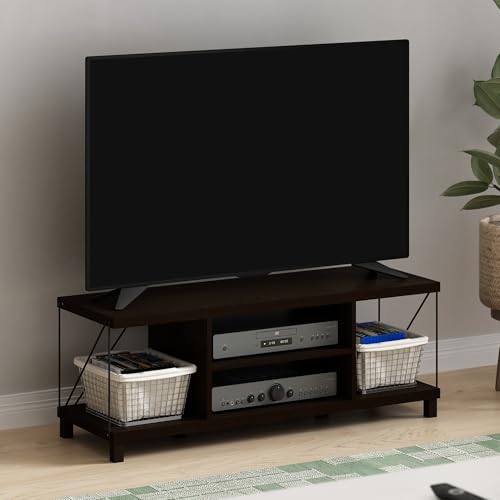 Furinno JAYA Large Entertainment Stand for TV Up to 55 Inch, French Oak Grey/Black V100781