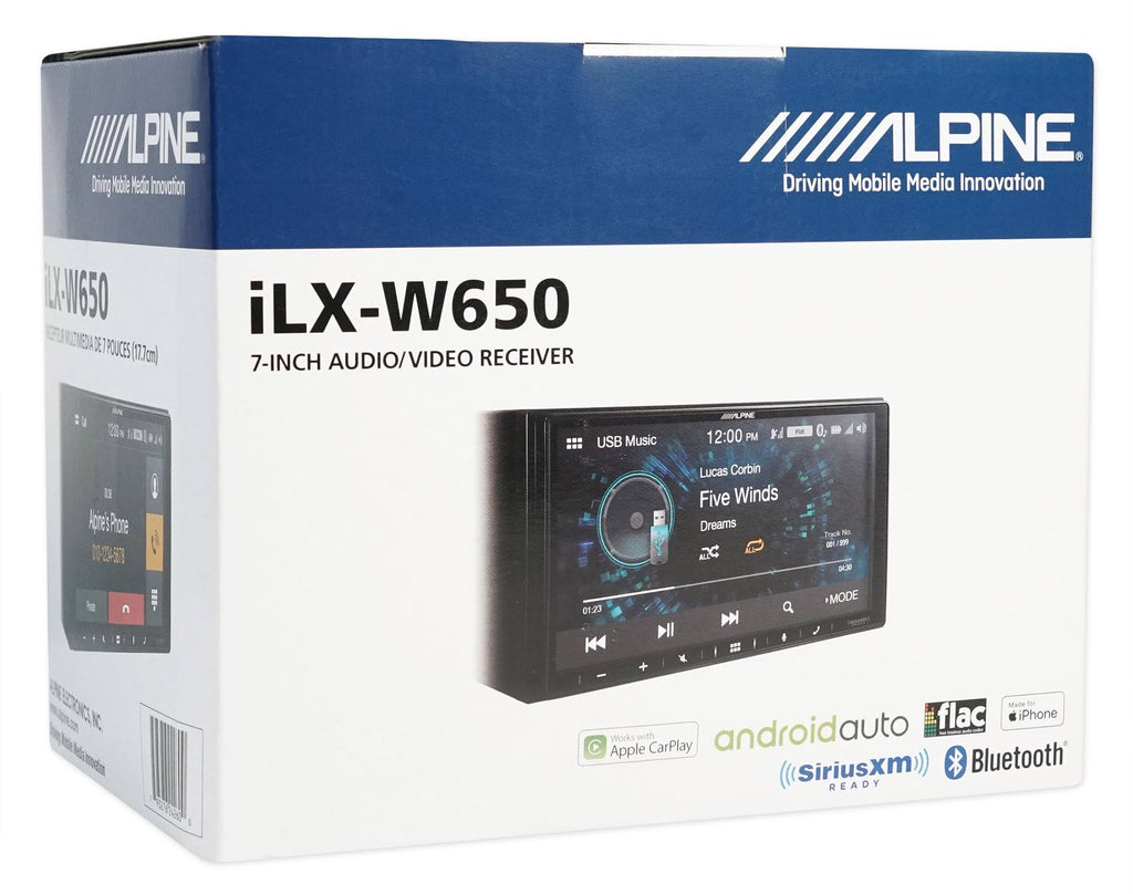 Alpine iLX-W650 CarPlay Receiver with KTA-450 Power Pack Z790298