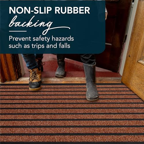 ubdyo Extra Durable Door Mat Non-Slip Outdoor Entrance 30" x 17" Bright Brown W5648