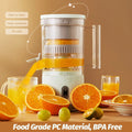 Walmeck Electric Juicer Rechargeable USB Charging 120rpm Hands-Free High Juice Yield Wireless Portable Automatic Citrus Orange Juice Squeezer for Lemon Lime Grapefruit