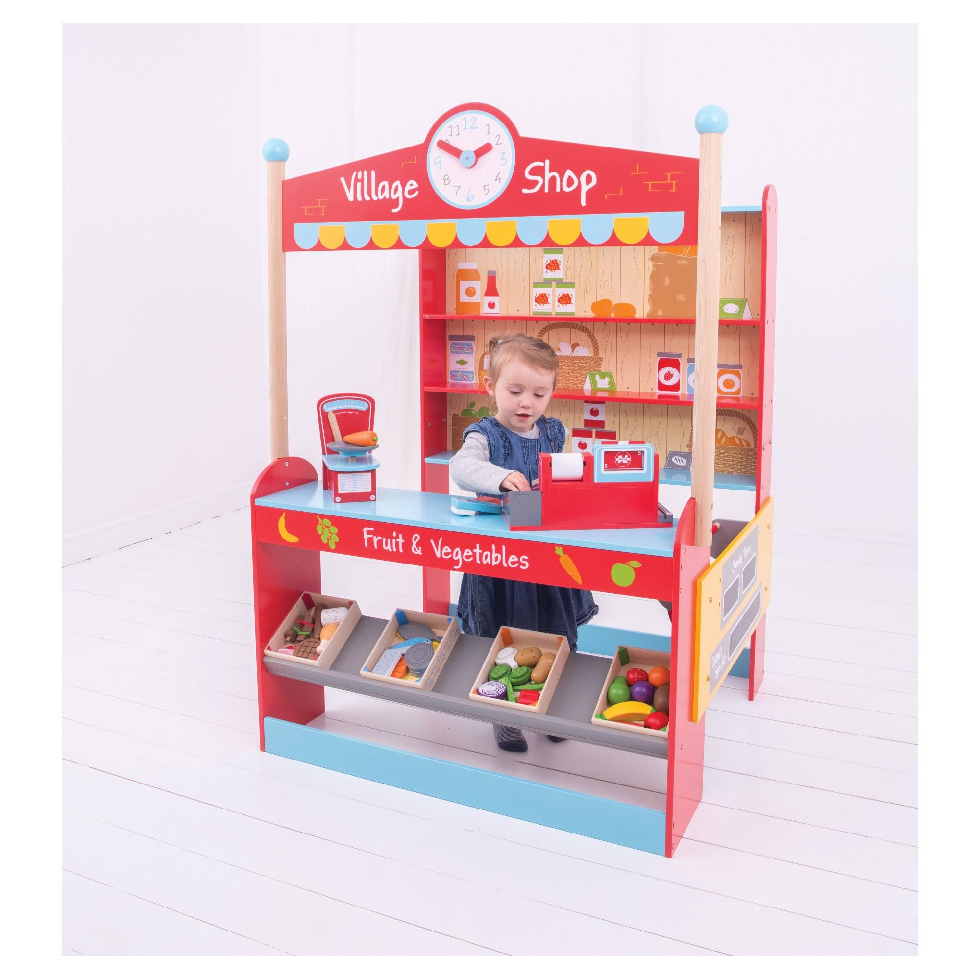 Bigjigs Toys Wooden Village Shop Pretend Play Role Play Toy V729532