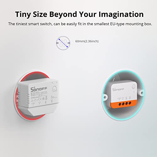 SONOFF ZBMINIL2 Extreme Zigbee Smart Light Switch 2 Way, No Neutral Required, 4-Pack O55479