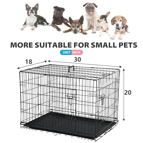 BestPet 42 Inch Folding Metal Wire Dog Crate with Double-Door and Removable Tray O49217