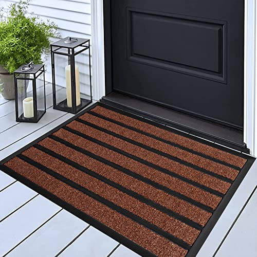 ubdyo Extra Durable Door Mat Non-Slip Outdoor Entrance 30" x 17" Bright Brown W5648