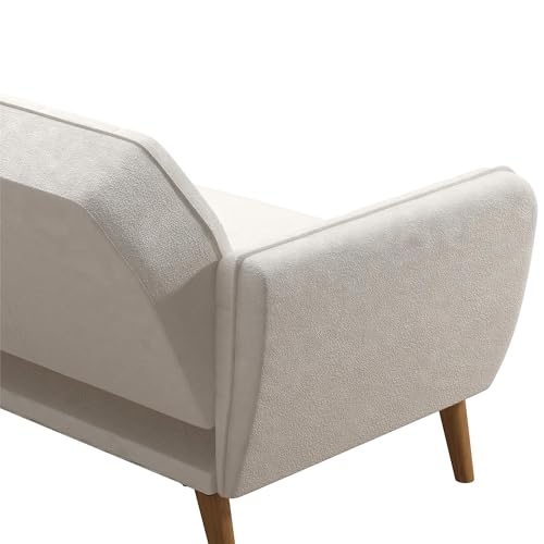 Novogratz Tallulah Memory Foam Futon Convertible Couch, Camel Faux Leather F5939