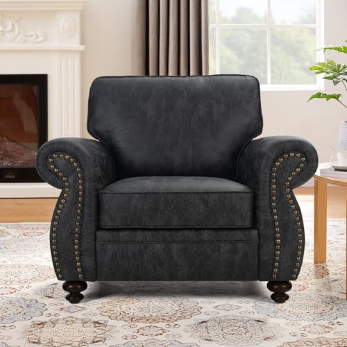 Mid-Century 3-Seater Sofa with Rivet Design, Removable Cover and Solid Wood Frame I150