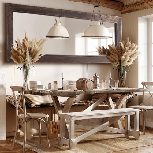 MELOMOIR Rustic Farmhouse Full Length Mirror 64"x21" Wood Frame Floor Mirror U91698