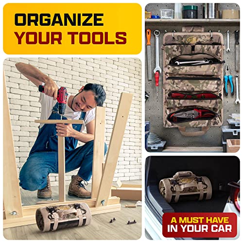 Ryker Roll Up Tool Bag Organizer with Detachable Pouches O5686