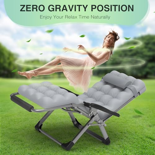Suteck Zero Gravity Chair Reclining Camping Lounge with Removable Cushion and Cup Holder Z41184
