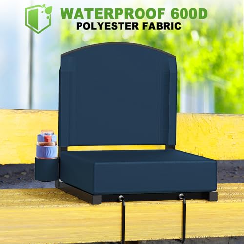 Stadium Seat with Back Support, Portable Bleacher Seat, Black V308