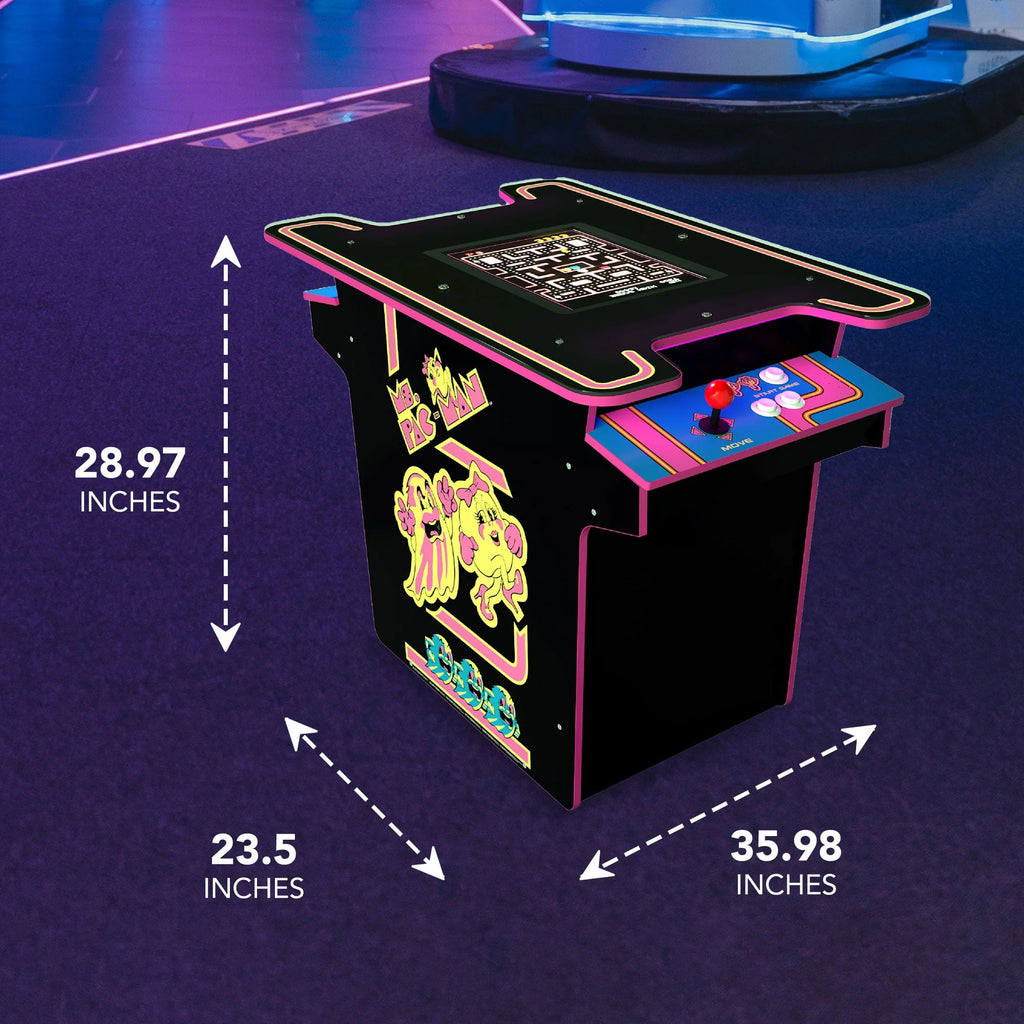Arcade1UP Ms. PAC-MAN Head-to-Head Arcade Table with 12 Games, Black L2069