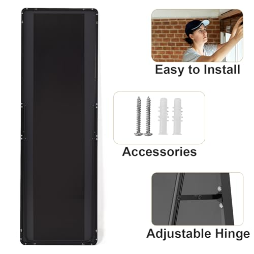 HARRITPURE 56" x 21" Rounded Full Length Floor Mirror with Aluminum Frame I85546