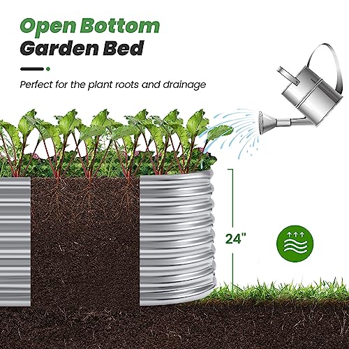 Land Guard 8×4×2 ft Galvanized Raised Garden Bed Kit for Vegetables D685