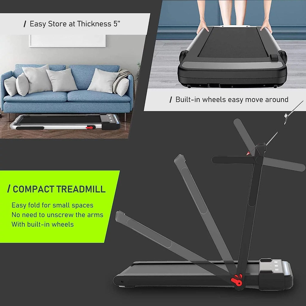 Under Desk Treadmill 2 in 1 Folding Portable Walking Electric with Remote Control S2694