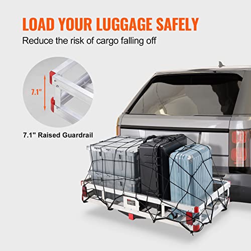VEVOR Hitch Cargo Carrier 500lbs Capacity Aluminum with Folding Ramp for 2" Receiver B436