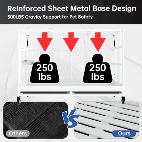 54 Inch Heavy Duty Dog Crate with Wheels for Large Dogs D47062