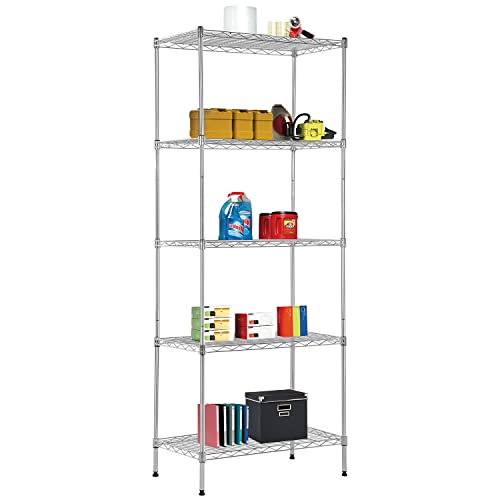 4 Tier NSF Wire Shelving Unit Heavy Duty Steel Storage Rack, Black X19089