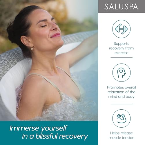 Bestway SaluSpa Hawaii AirJet 4-6 Person Inflatable Hot Tub Square Portable Outdoor Spa with EnergySense Cover N194