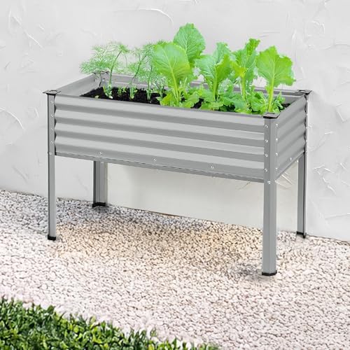 Best Choice Products 48x24x30in Galvanized Raised Garden Bed, Metal Elevated Planter Box, Dark Green S888804