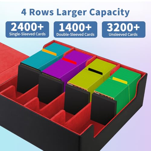 Trading Card Storage Box 4-Row Holder for MTG, Pokemon, YUGIOH S705