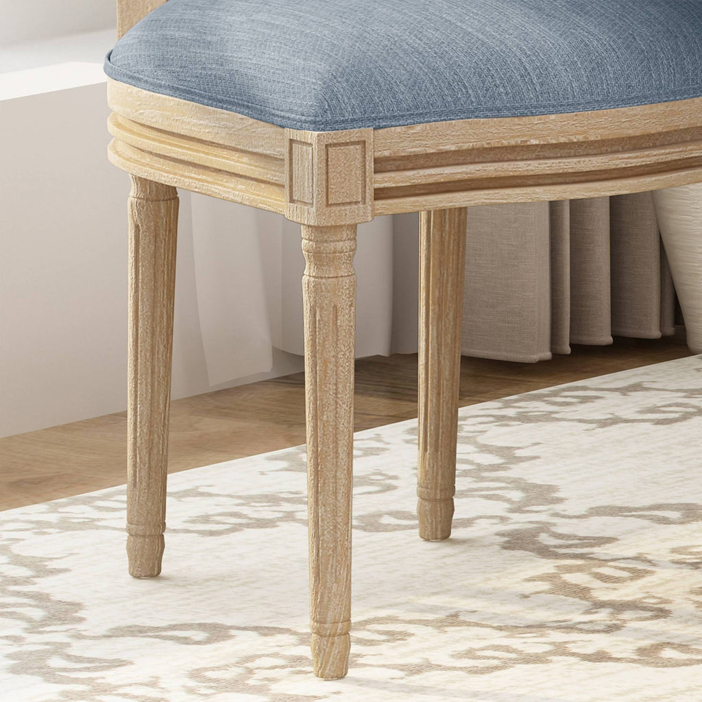 Christopher Knight Home Epworth Wooden Dining Chair with Wicker and Fabric Seating, Set of 2, Light Blue Y176