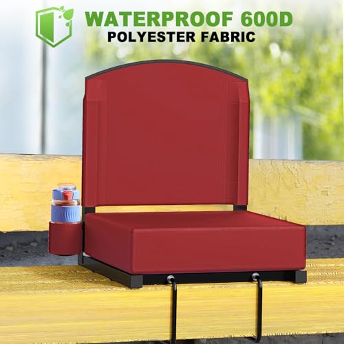 Stadium Seat with Back Support, Portable Bleacher Seat, Black V308