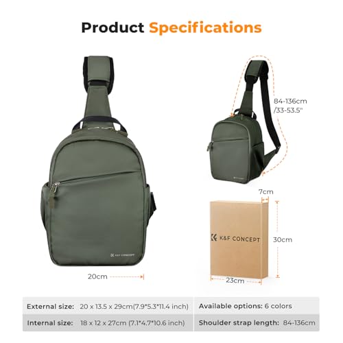 K&F Concept Camera Sling Bag Small Crossbody Shoulder Backpack for DSLR/Mirrorless U627