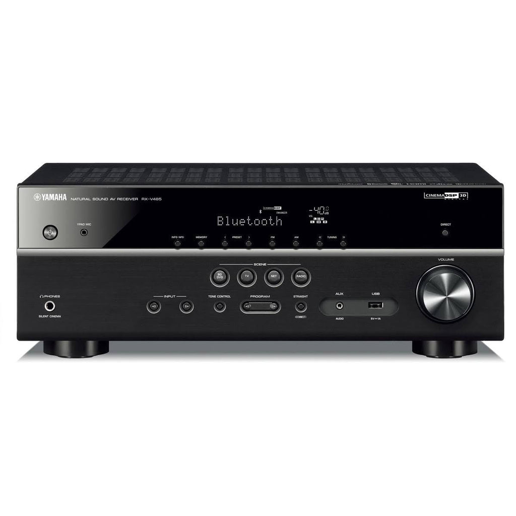 Yamaha RX-V485BL 5.1 AV Receiver with WX-021WH MusicCast 20 Speakers (White) J71498