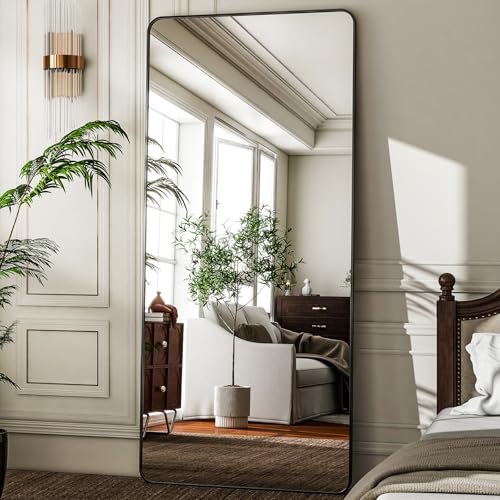 HARRITPURE 56" x 21" Rounded Full Length Floor Mirror with Aluminum Frame I85546