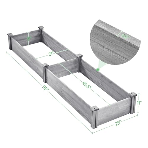 Yaheetech 8×2ft Wooden Raised Garden Bed for Flowers Vegetables Herbs Outdoor E283112