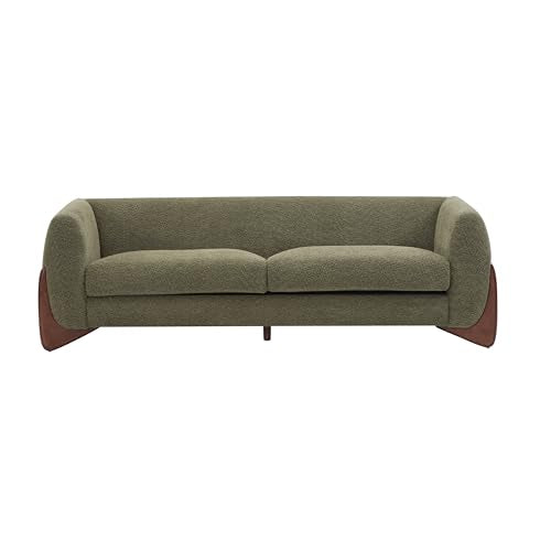 Christopher Knight Home Almab 82" Boucle 3-Seater Sofa, Wood Frame, Caramel Brown L227