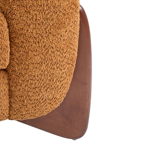 Christopher Knight Home Almab 82" Boucle 3-Seater Sofa, Wood Frame, Caramel Brown L227