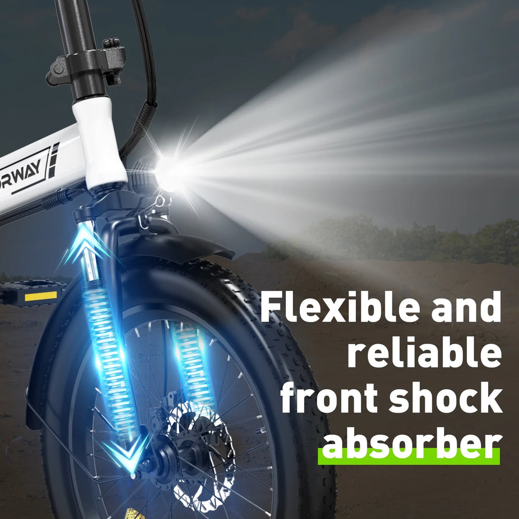 COLORWAY 20x3.0 Fat Tire Electric Bike, Foldable Mountain E-Bike with 500W Motor Y6526