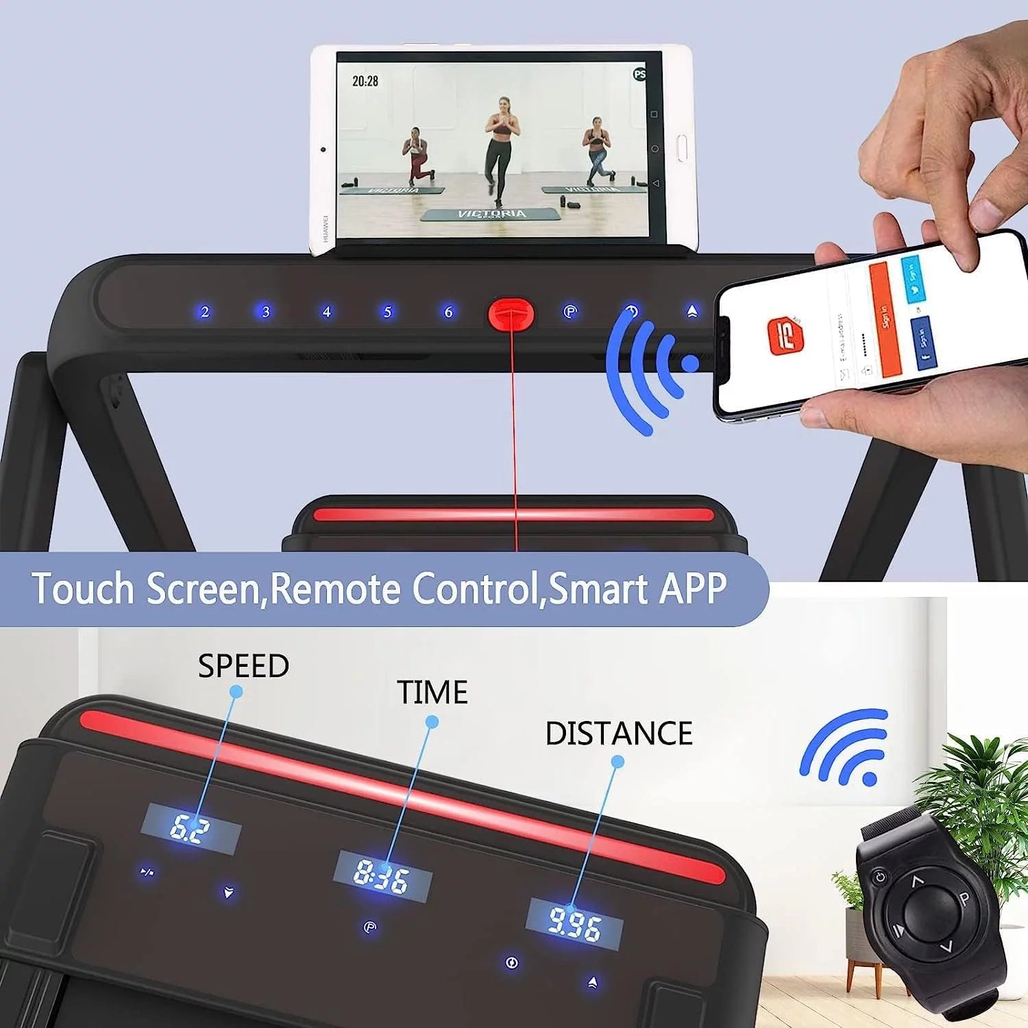 Under Desk Treadmill 2 in 1 Folding Portable Walking Electric with Remote Control S2694