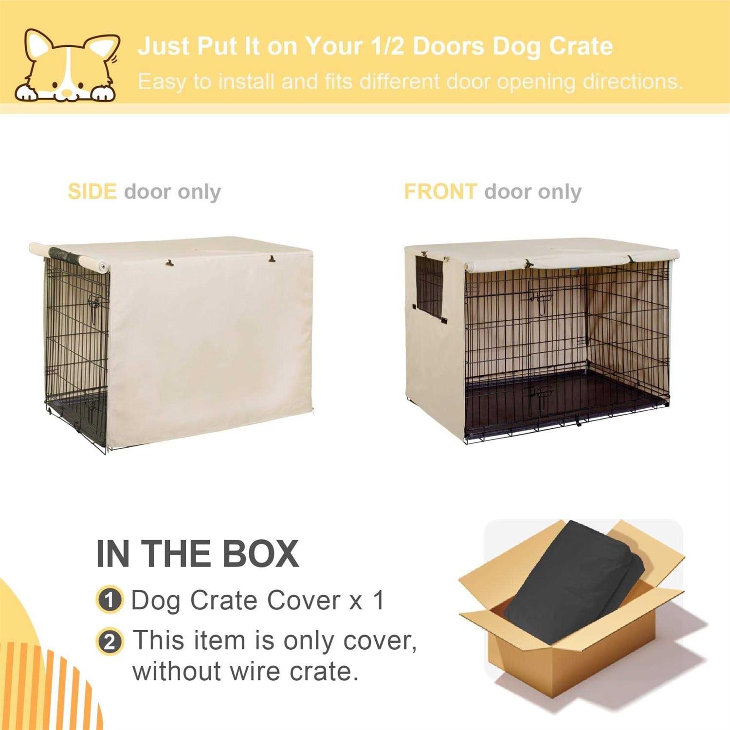 Explore Land Dog Crate Cover Durable Polyester Pet Kennel Cover B386822