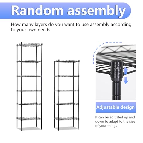 4 Tier NSF Wire Shelving Unit Heavy Duty Steel Storage Rack, Black X19089