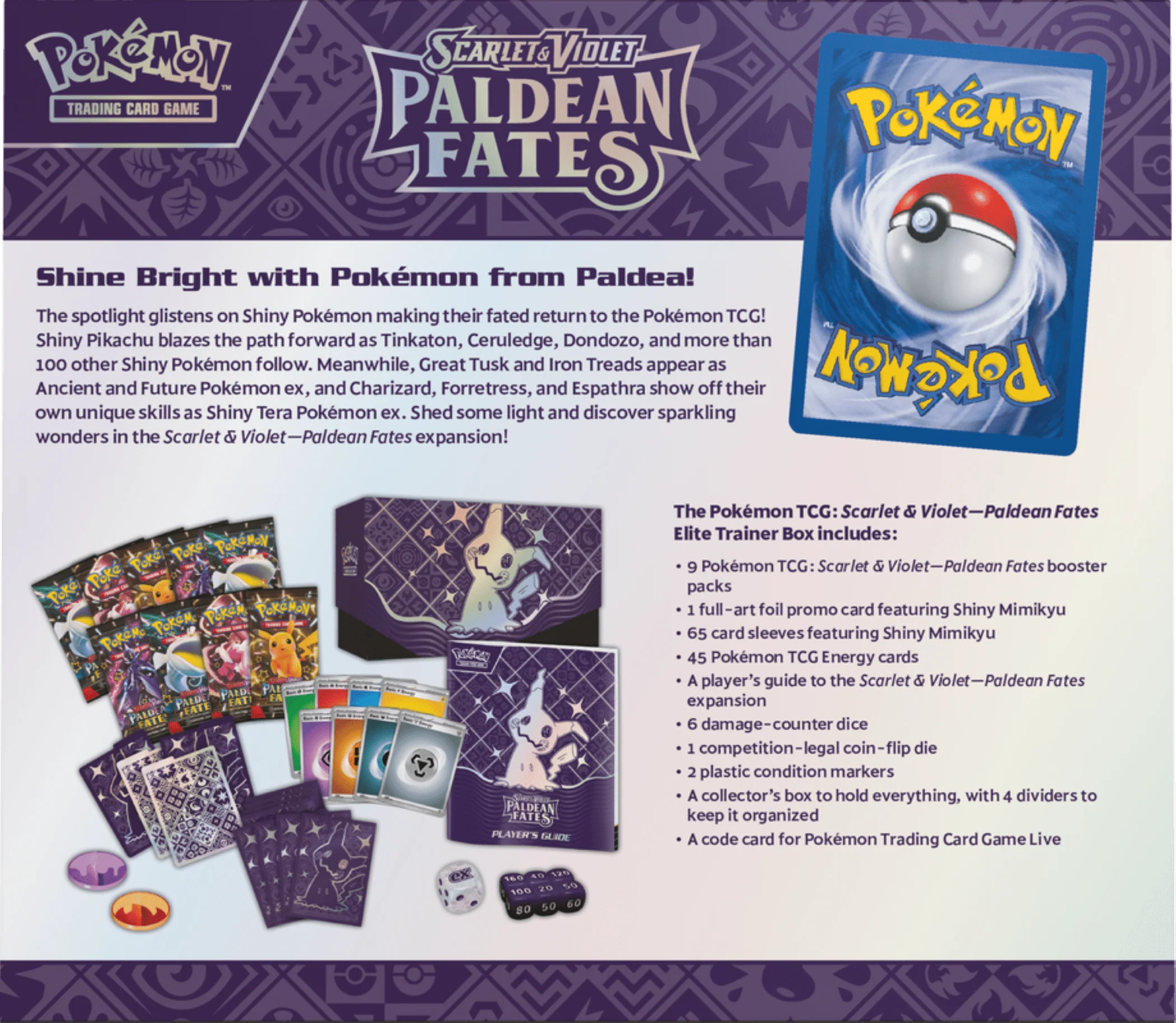 Pokemon Trading Card Game SV4.5 Paldean Fates Elite Trainer Box S7205