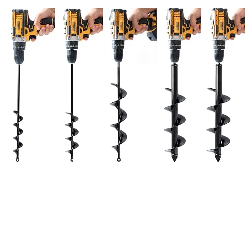 VASGOR Set of 5 Auger Drill Bits for Planting, 1.6 to 3.5 Inches H242532