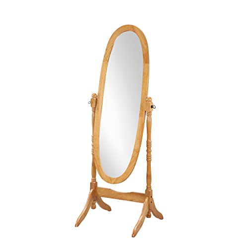 Roundhill Furniture Traditional Queen Anna Style Wood Floor Cheval Mirror L68887