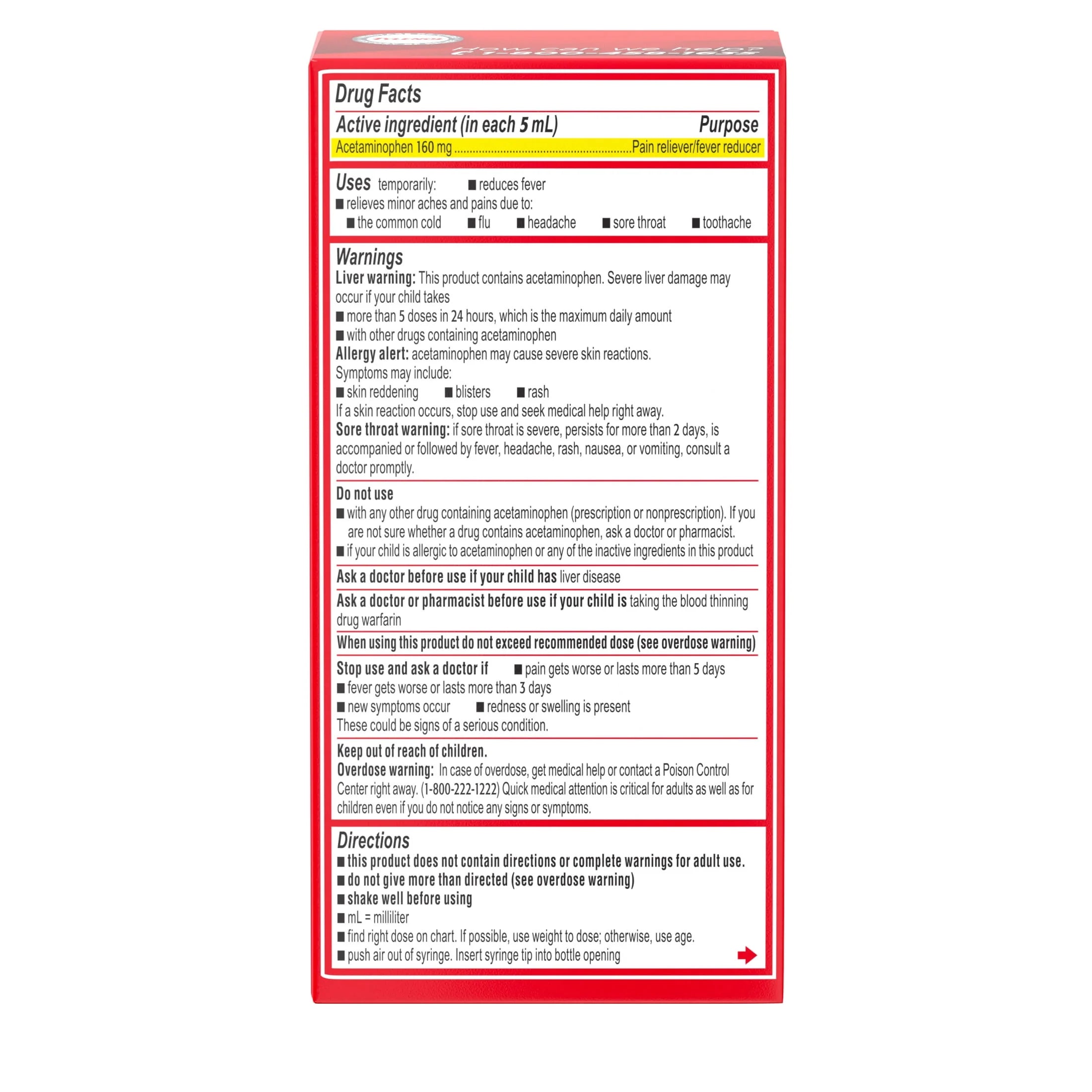 Infants' Tylenol Acetaminophen Dye-Free Cherry, 1 fl. oz H1013