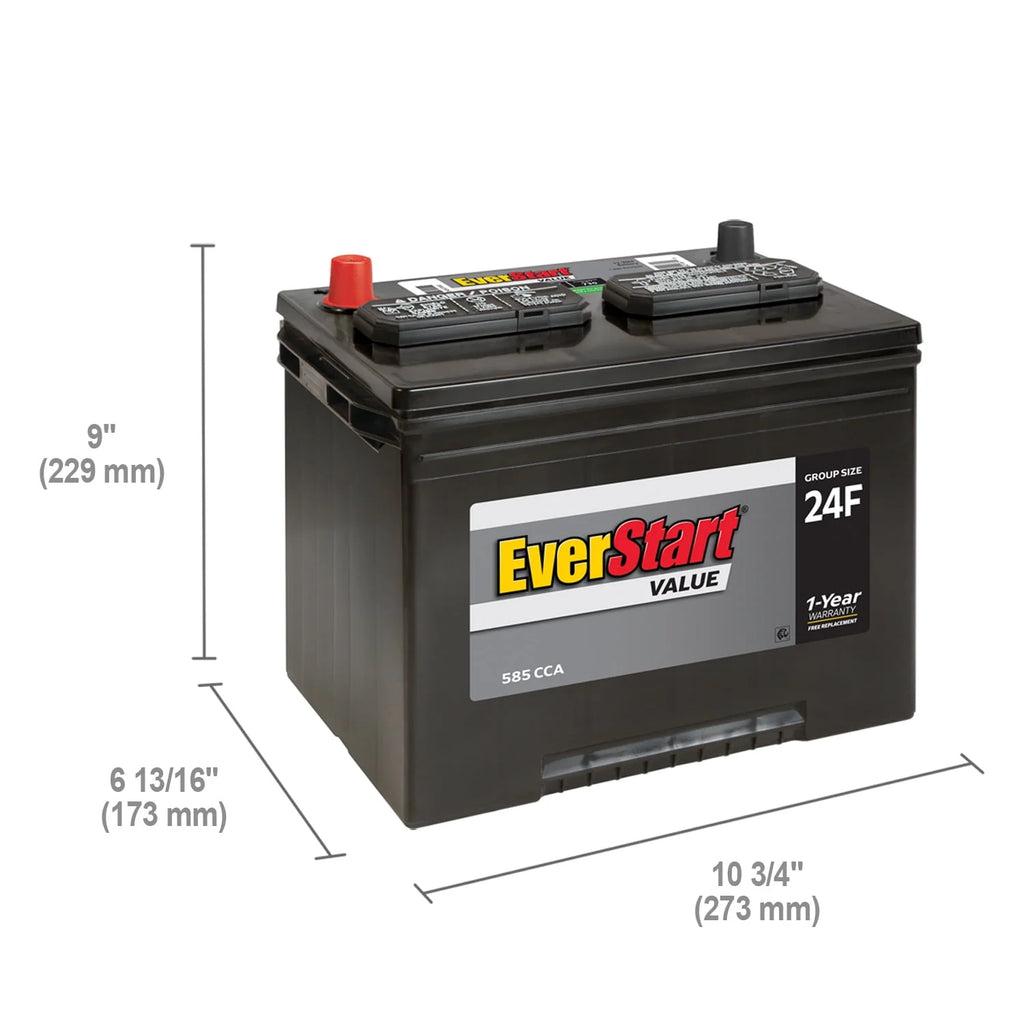 EverStart Value Lead Acid Automotive Battery Group Size 24F 12 Volt R896381