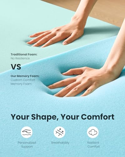 Dreamsmith Twin XL Mattress Topper 3 Inch Cooling Gel Memory Foam with Removable Washable Cover S93820