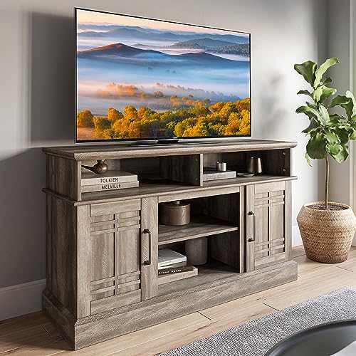 BELLEZE Norrell 48" Farmhouse Wood TV Stand for TVs up to 50 Inch, White R284
