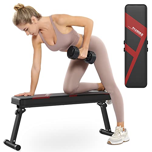 FLYBIRD Flat Bench, Foldable Weight Bench for Strength Training N1742