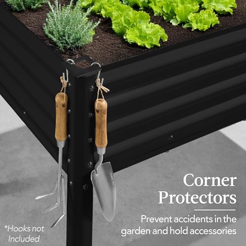 Best Choice Products 48x24x30in Galvanized Raised Garden Bed, Metal Elevated Planter Box, Dark Green S888804