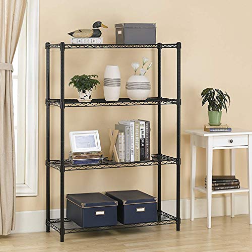 4 Tier NSF Wire Shelving Unit Heavy Duty Steel Storage Rack, Black X19089