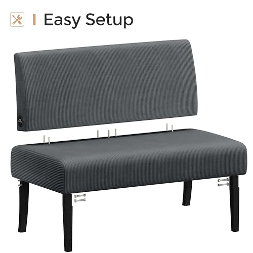 Yaheetech Small Mini Sofa Couch Armless Loveseat Futon Corduroy Beige M329389