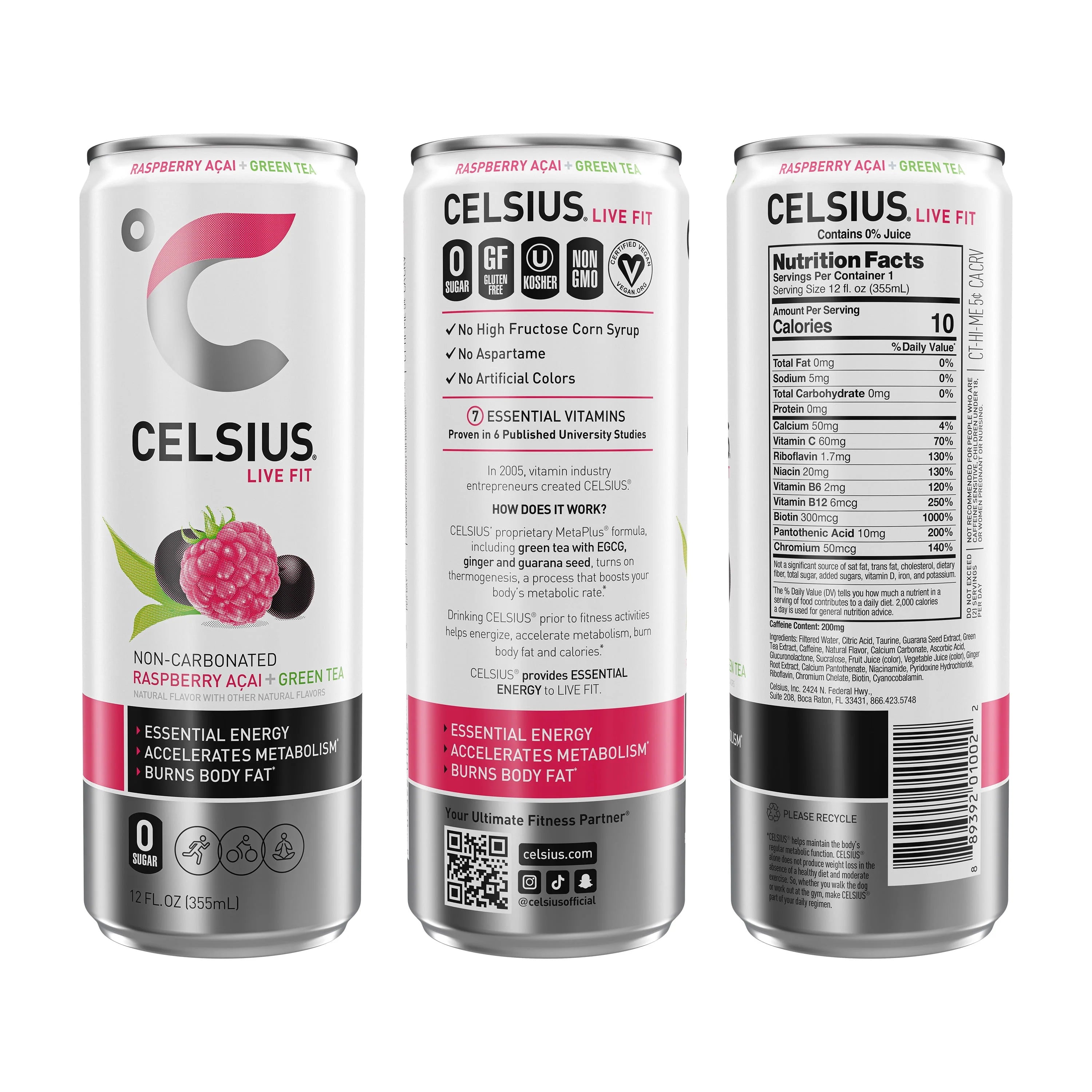 CELSIUS Sparkling Space Variety Pack, Functional Energy Drink, 12 fl oz, 12-Pack T823